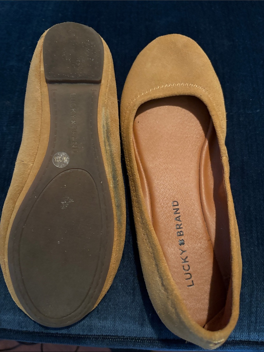 Lucky Brand Women's Tan Suede Ballet Flats - Neutral Tan